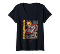 Mujer Póster clásico retro Golf GTI MK1 Camiseta Cuello V