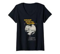 Mujer Póster de la película El Hombre Que cayó a la Tierra David Bowie Camiseta Cuello V