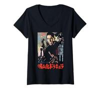 Mujer Póster de película Japonesa de Horror of Dracula Christopher Lee Camiseta Cuello V