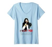 Mujer Póster del ejército Jesús I Want You Uncle Sam Camiseta Cuello V