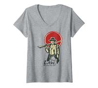 Mujer Póster del héroe Occidental de la Ley detrás del Traje Camiseta Cuello V