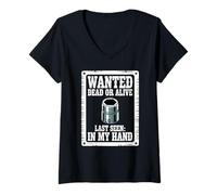 Mujer Póster Wanted, 10 mm, con Forma de Enchufe, Meme, Coche, Divertido mecánico Camiseta Cuello V