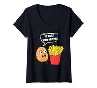 Mujer Potato Is That You Bro French Fries Funny Potato Food Lover Camiseta Cuello V