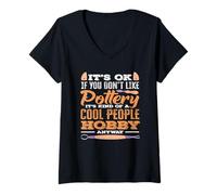 Mujer Pottery Cool People Hobby de Todos Modos Camiseta Cuello V