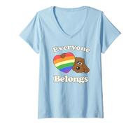 Mujer Pound Puppies Pride Everyone Belongs Retro Logo Camiseta Cuello V