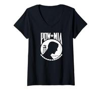 Mujer Pow MIA Vietnam Vet Prisionero de Guerra Camiseta Cuello V