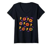 Mujer Power Rangers Halloween Pumpkin Rangers Collage Camiseta Cuello V