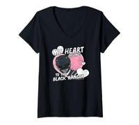 Mujer Power Rangers My Heart Belongs To The Black Ranger Vintage Camiseta Cuello V