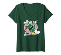 Mujer Power Rangers My Heart Belongs To The Green Ranger Vintage Camiseta Cuello V