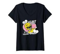 Mujer Power Rangers My Heart Belongs To The Yellow Ranger Vintage Camiseta Cuello V