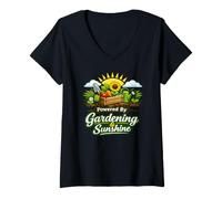 Mujer Powered by Gardening and Sunshine Funny Camiseta Cuello V