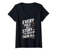 Mujer Powerline Technician Lineman Life Equipo de servicios eléctricos Camiseta Cuello V
