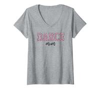 Mujer Práctica de Baile con Estampado de Leopardo para Madre de Bailarina Camiseta Cuello V