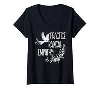 Mujer Practice Radical Empathy Women Radicalized by Basic Decency Camiseta Cuello V