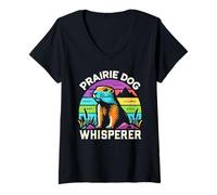 Mujer Prairie Dog Whisperer Camiseta Novedad Prairie Dogs Camiseta Cuello V