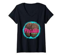 Mujer Praslin diseño Vintage Isla Tropical Seychelles Souvenir Camiseta Cuello V