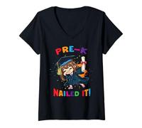 Mujer Pre K Graduación Dabbing Girl Class Nailed it Grad Kids Camiseta Cuello V