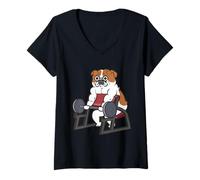 Mujer Preacher Curl English Bulldog Camiseta Cuello V