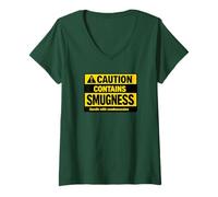 Mujer Precaución Contrabando Advertencia Humor sarcástico Camiseta Cuello V