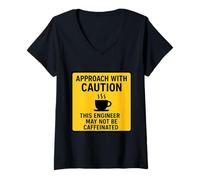 Mujer Precaución Este Ingeniero no Puede ser Amante del café con Camiseta Cuello V