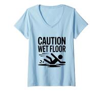 Mujer Precaución Humor de Camiseta Cuello V