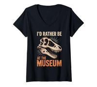 Mujer Prefiero estar en el museo Camiseta Cuello V