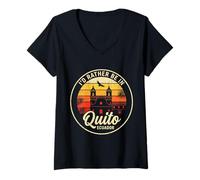 Mujer Prefiero Estar en Quito Ecuador Camiseta Cuello V