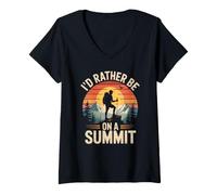 Mujer Prefiero Estar en una Cumbre, Me Encanta Caminar en Las montañas Camiseta Cuello V
