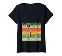 Mujer Prefiero ser Boulder Boulder Rock Boulderer Camiseta Cuello V