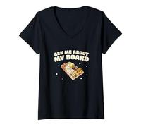 Mujer Pregúntame sobre mi tabla Cool French Cuisine Charcuterie Artist Camiseta Cuello V