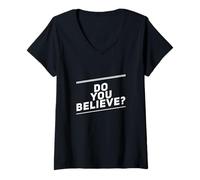 Mujer Preguntas Divertidas Do You Believe Ask Funny I Don't Believe You Camiseta Cuello V