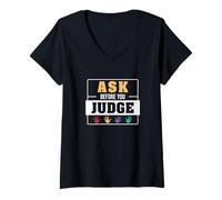 Mujer Pregunte Antes de juzgar educación Especial para un Maestro de SpEd Camiseta Cuello V
