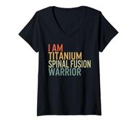 Mujer Premio de recuperación I Am Titanium Spinal Fusion Warrior Survivor Camiseta Cuello V