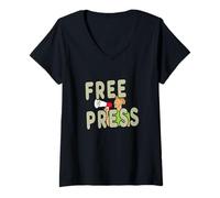 Mujer Prensa Libre Camiseta Cuello V