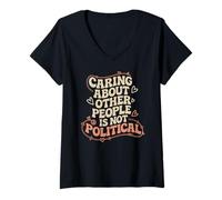 Mujer Preocuparse de los demás no es justicia social política Camiseta Cuello V
