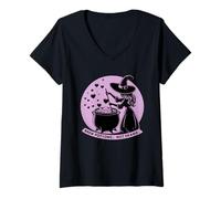 Mujer Prepara pociones, no Drama, caldero de Brujas, brujería, Mujer Camiseta Cuello V
