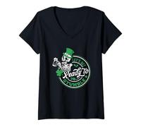 Mujer Preparémonos para tropezar con Shamrock Fun Camiseta Cuello V