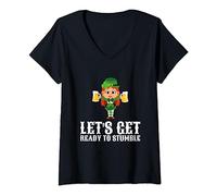Mujer Preparémonos para tropezar el divertido día de San Patricio Camiseta Cuello V
