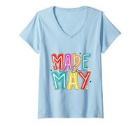 Mujer Preppy llegó a Mayo Maestro último día de Clases Camiseta Cuello V