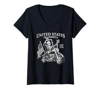 Mujer President George Washington 1776 - Diseño de Bandera de EE. UU Camiseta Cuello V