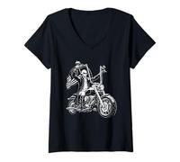 Mujer President George Washington Motorcycle 1776 - Diseño de EE. UU Camiseta Cuello V