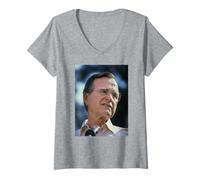 Mujer Presidente George H. W. Bush Haciendo campaña en 1988 Michael Grecco Camiseta Cuello V