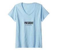Mujer Presidente por Tercer año consecutivo Jefe Regalos Hombre USA Camiseta Cuello V