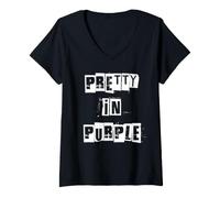 Mujer Pretty in Purple Camiseta Cuello V