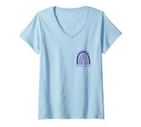 Mujer Prevención de Conciencia del Suicidio Rainbow Heart Ayuda Profesional Camiseta Cuello V