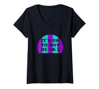 Mujer Prevención del Suicidio Está Bien no Estar Bien Regalo Semi Colon Camiseta Cuello V