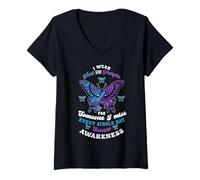 Mujer Prevención del suicidio Vestir de morado azulado Alguien Camiseta Cuello V