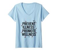Mujer Prevenir Enfermedades Promover Bienestar Internista de Medicina Interna Camiseta Cuello V
