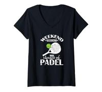 Mujer Previsión del Fin de Semana 100% de probabilidad de pádel Camiseta Cuello V