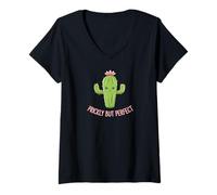 Mujer Prickly But Cute Cactus Funny Saying Desert Plant Camiseta Cuello V